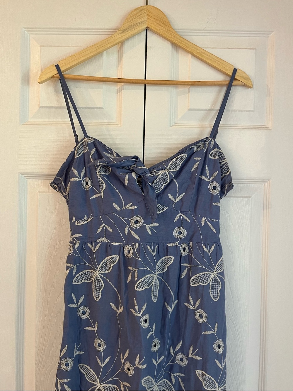 Blue Floral Embroidered Dress